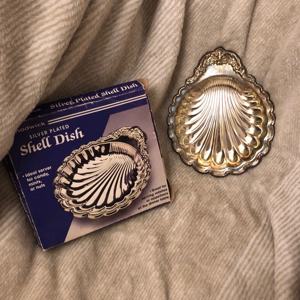 Vintage Chadwick silver plated shell relish dish